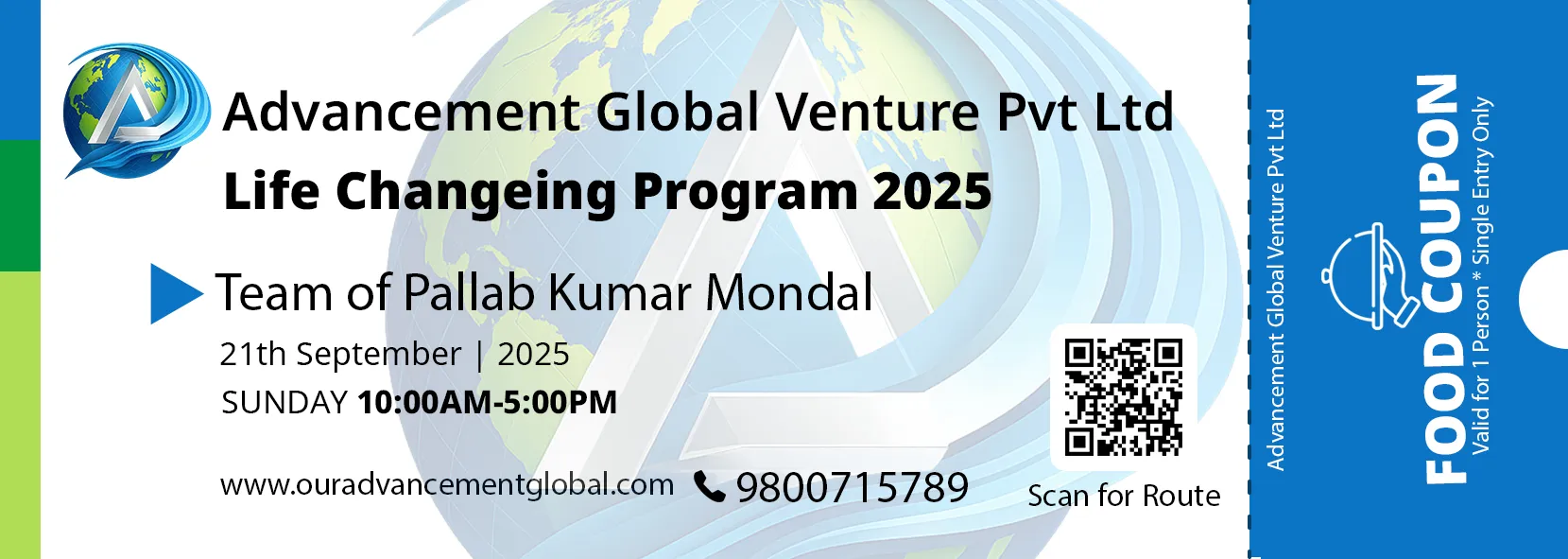 Advancement global - pallab ticket